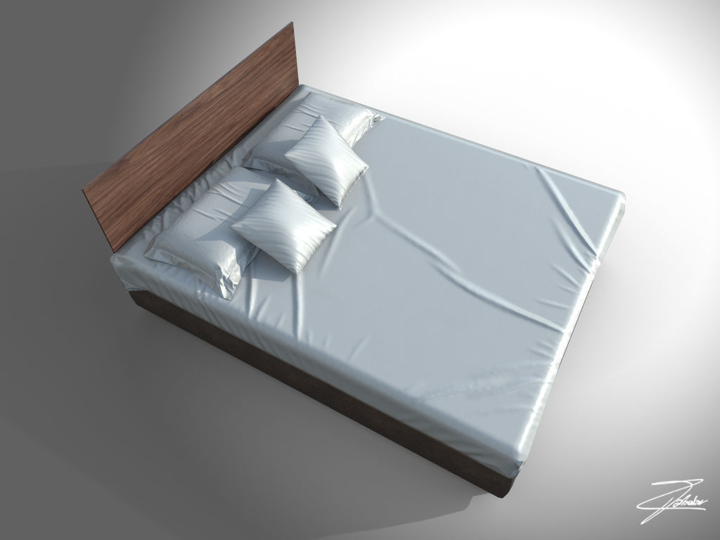 Bed 23 VR ready Low-poly 3D model_2