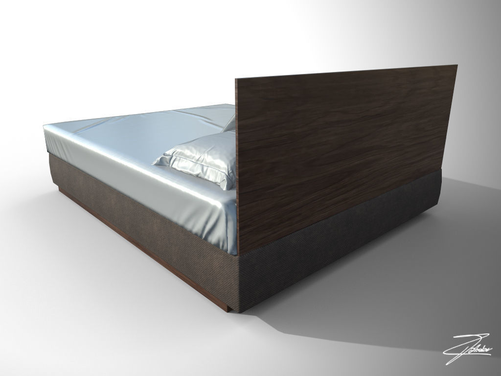 Bed 23 VR ready Low-poly 3D model_5