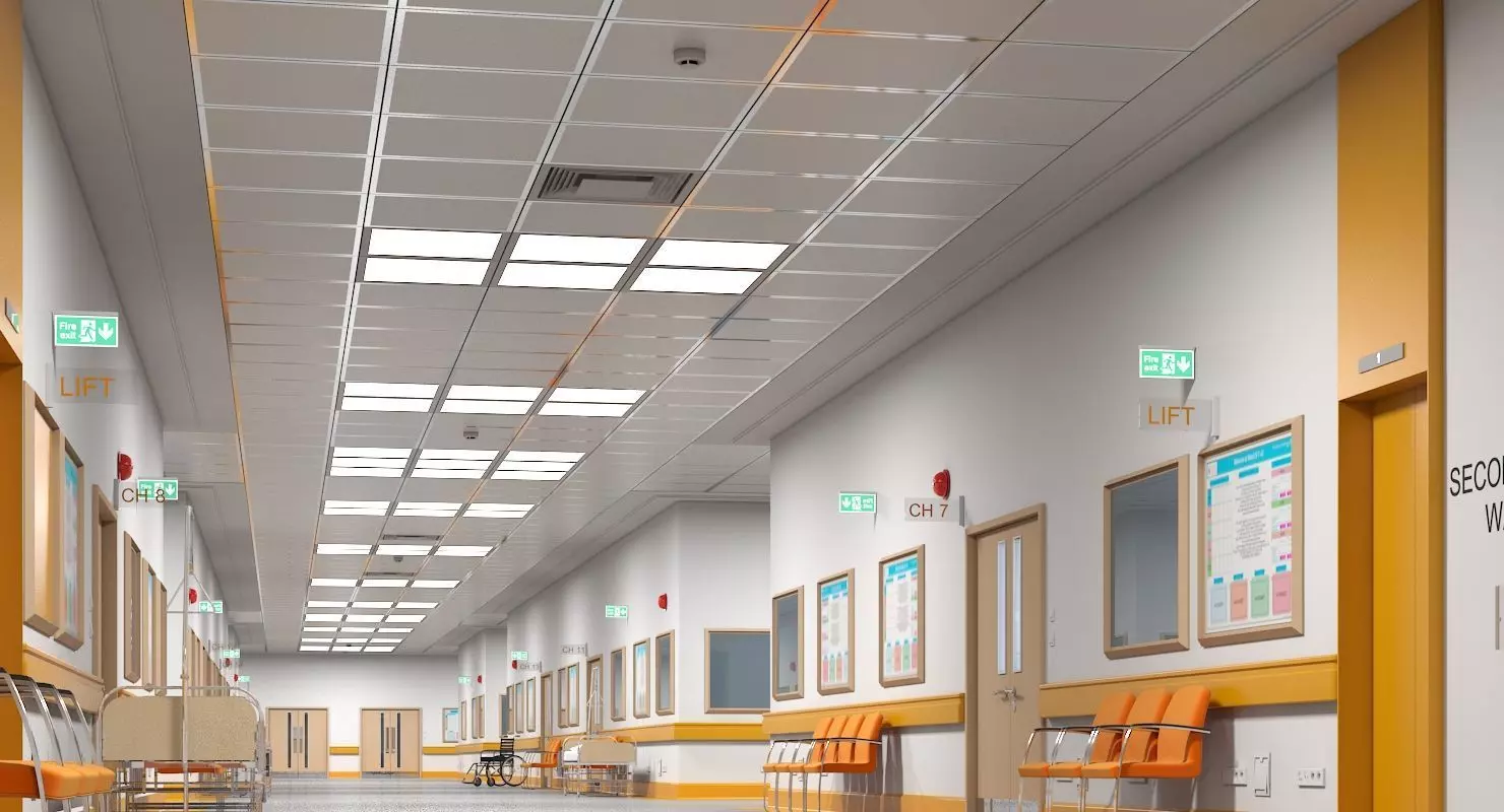 Hospital Hallway 2 Modular 3D model