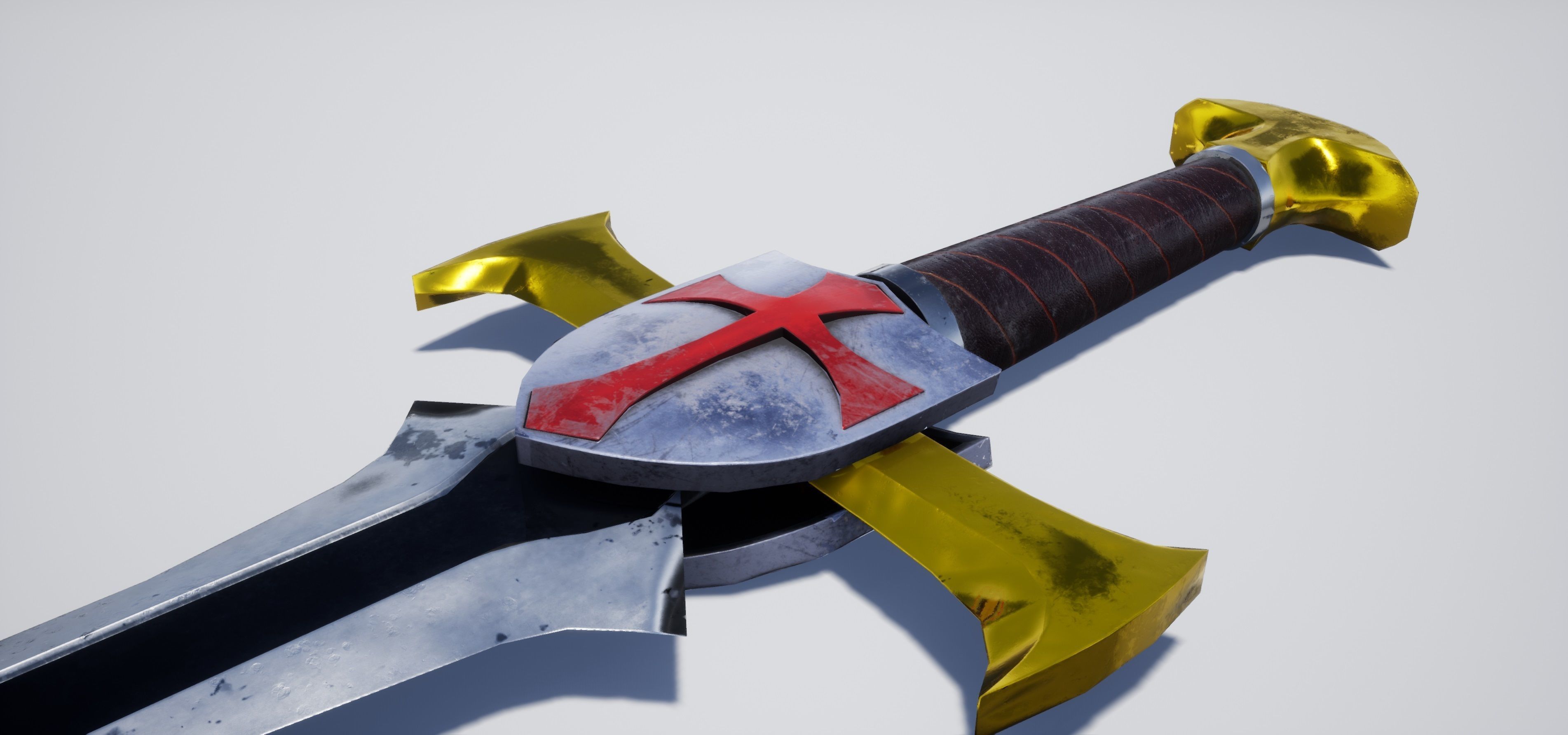 Cross Sword Low-poly and High-poly 3D Model Low-poly 3D model_7