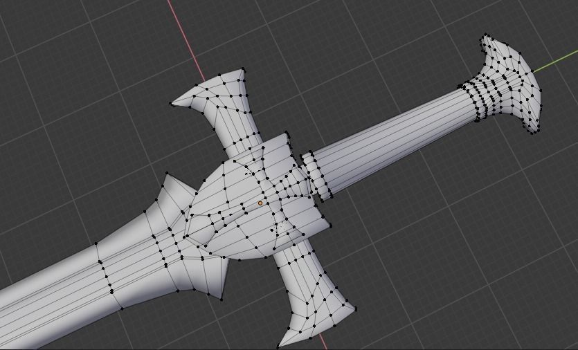 Cross Sword Low-poly and High-poly 3D Model Low-poly 3D model_2
