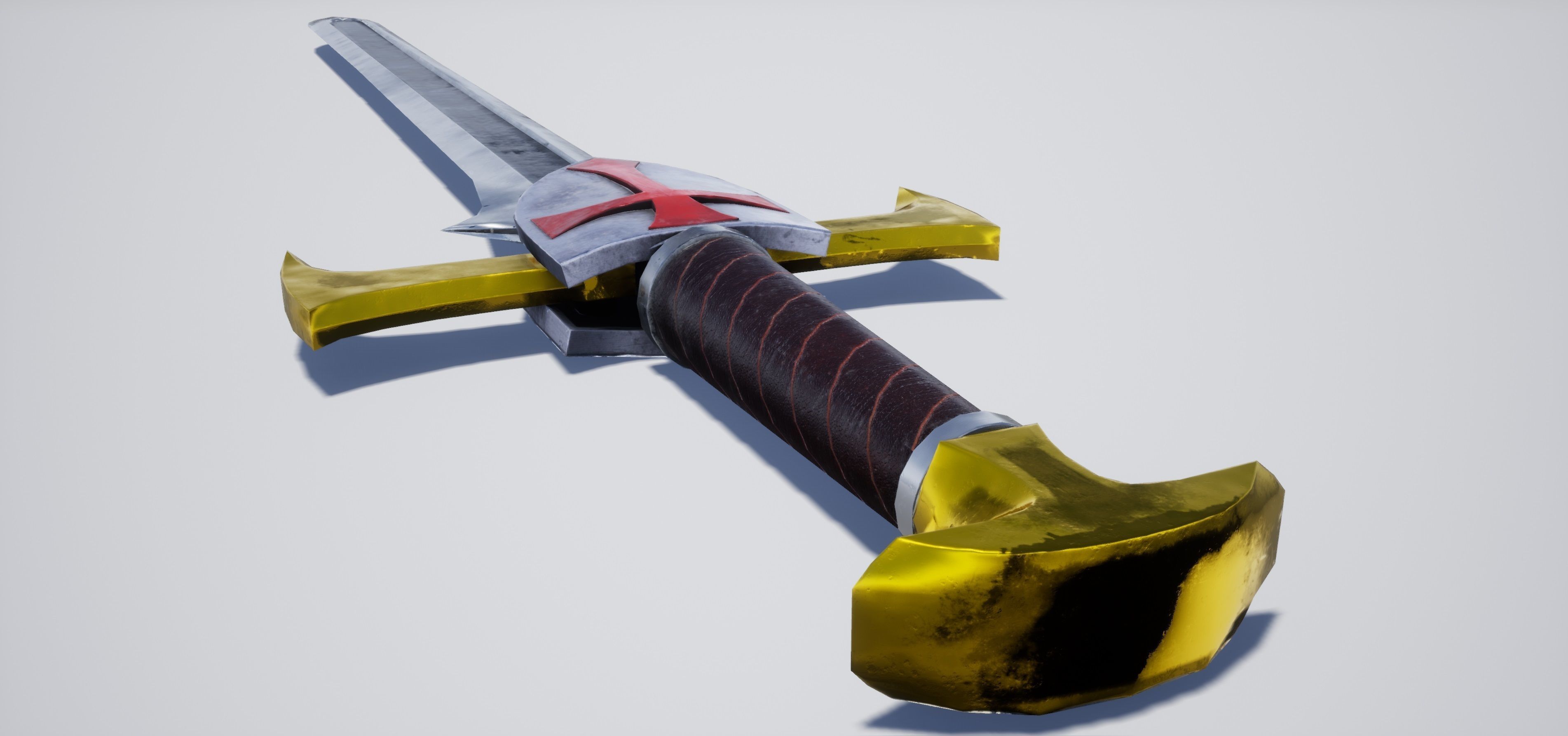 Cross Sword Low-poly and High-poly 3D Model Low-poly 3D model_8