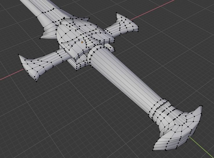 Cross Sword Low-poly and High-poly 3D Model Low-poly 3D model_3