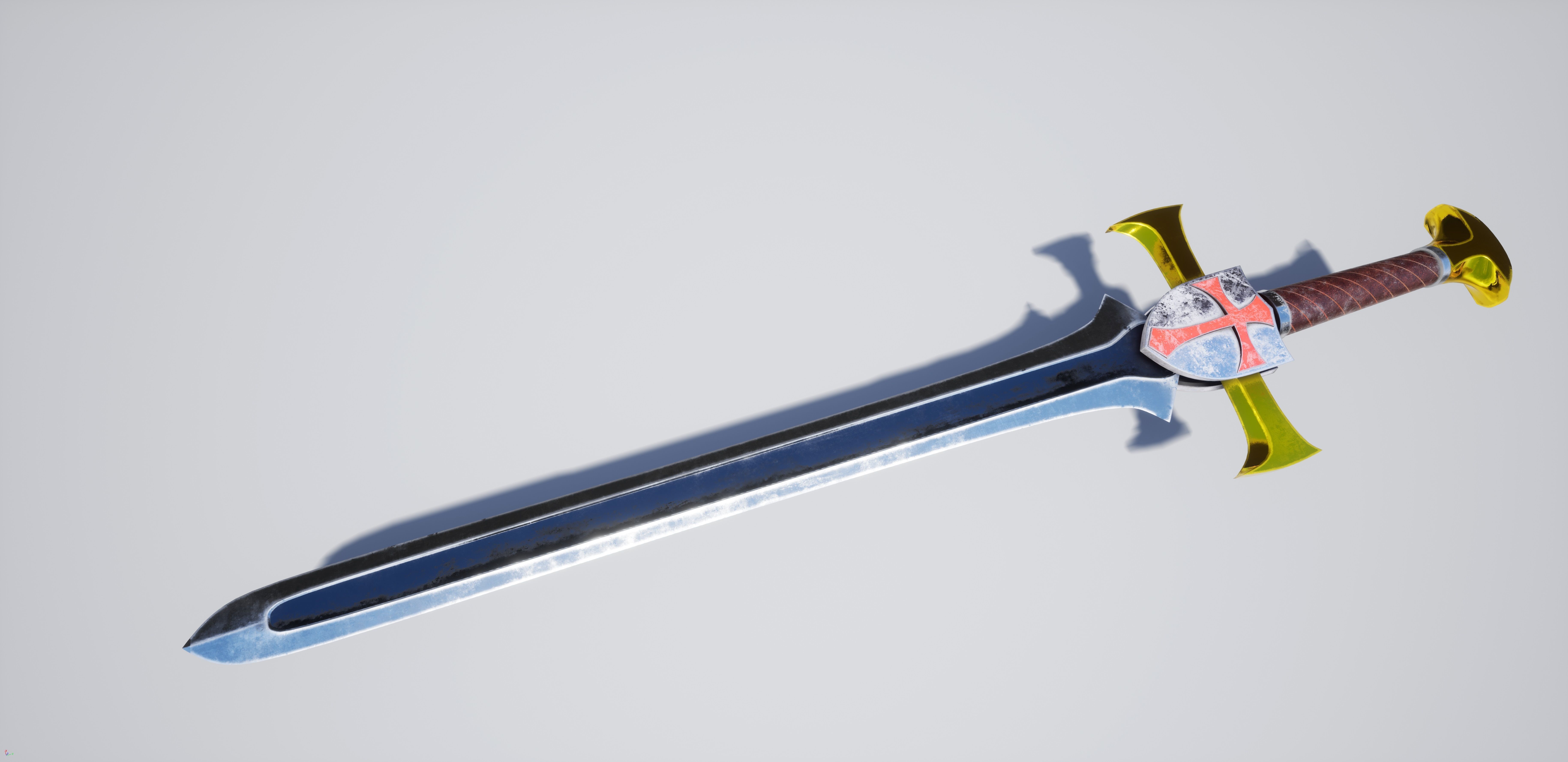 Cross Sword Low-poly and High-poly 3D Model Low-poly 3D model_14