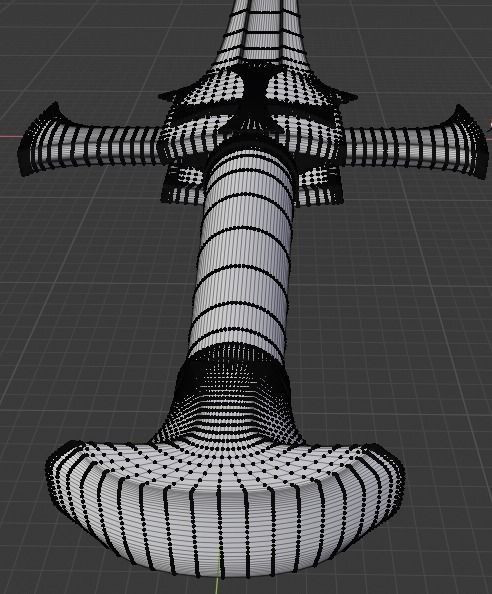 Cross Sword Low-poly and High-poly 3D Model Low-poly 3D model_12