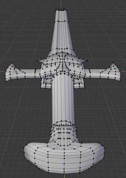 Cross Sword Low-poly and High-poly 3D Model Low-poly 3D model_4
