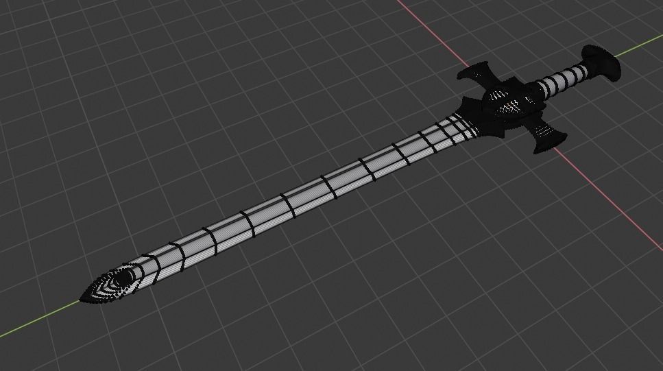 Cross Sword Low-poly and High-poly 3D Model Low-poly 3D model_9