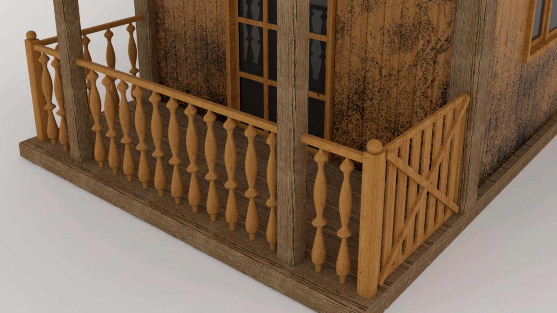 Wood house 3D model_4
