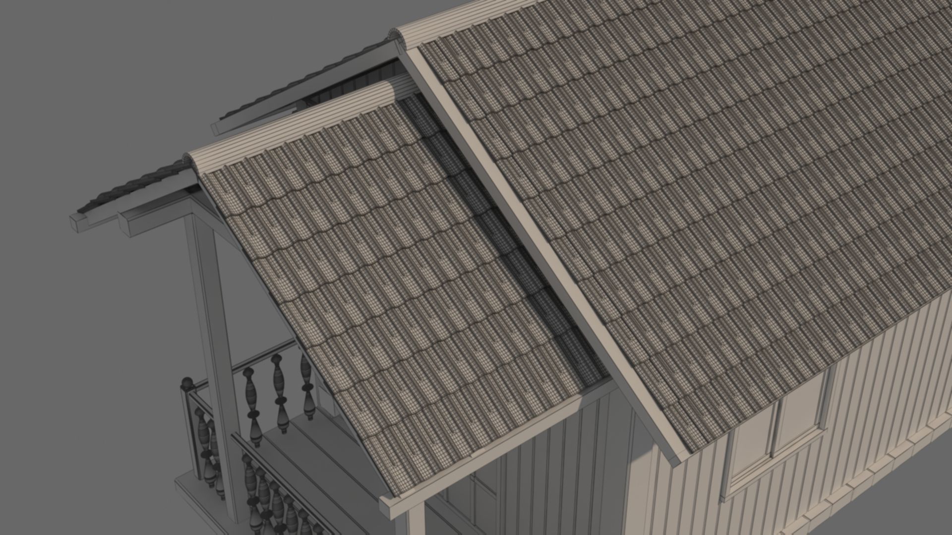Wood house 3D model_6
