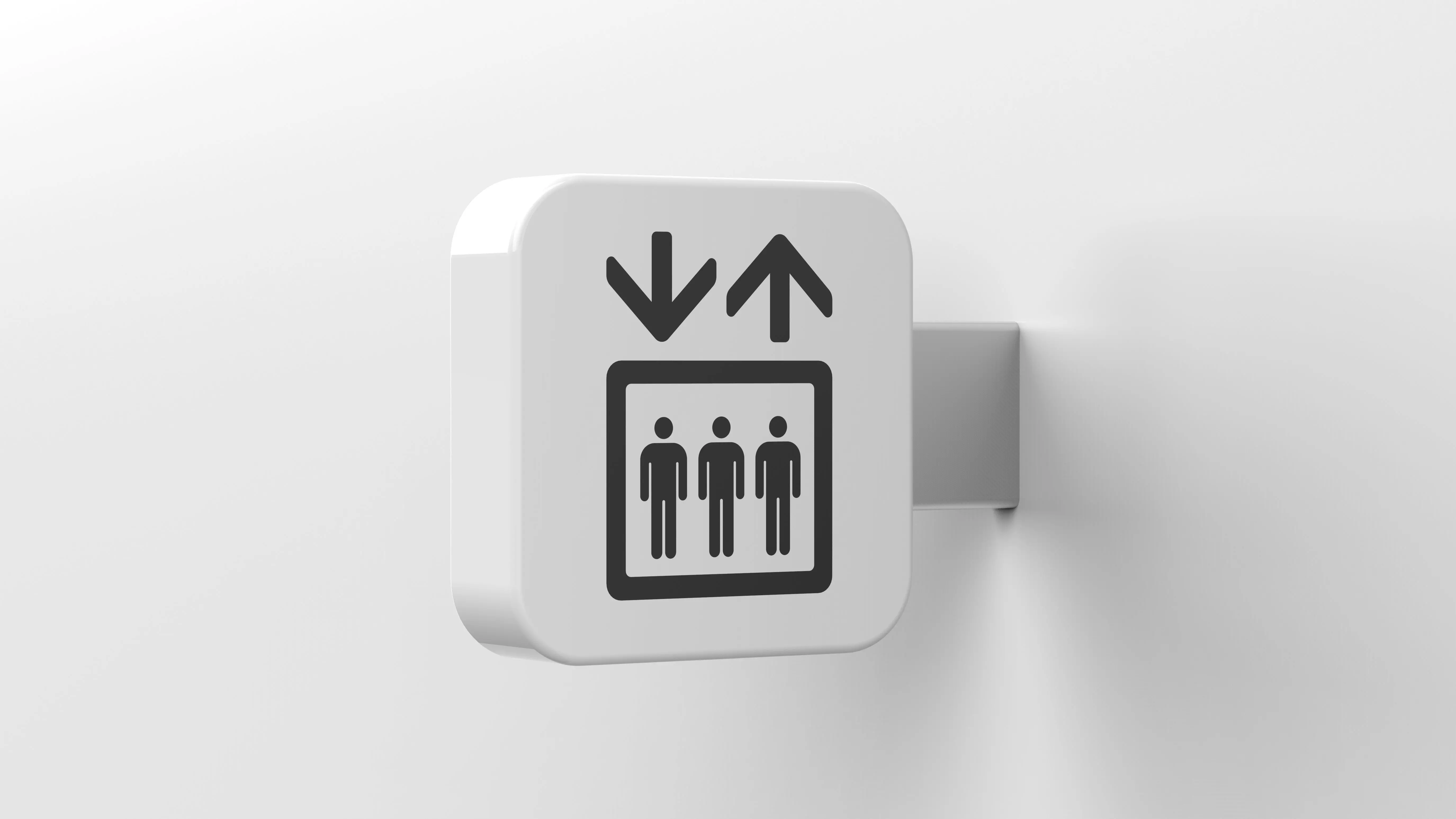 elevator sign 3D model_0