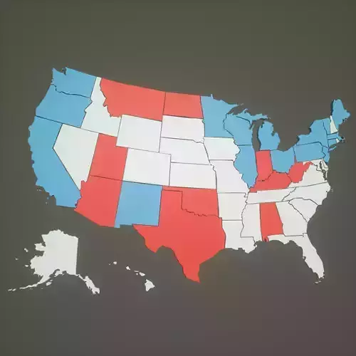 USA Election Map Low-poly 3D model