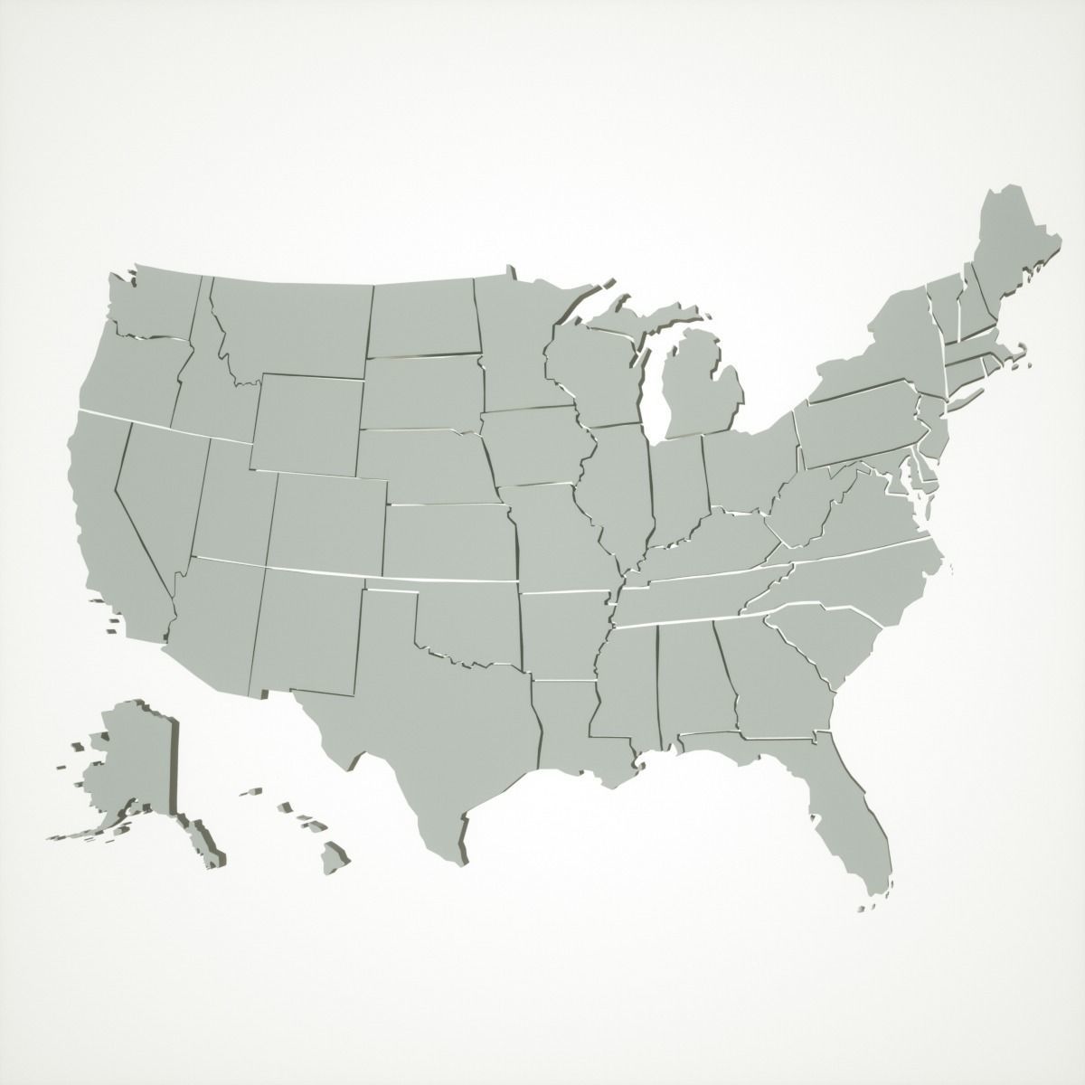 USA States 3D Low-poly 3D model_1