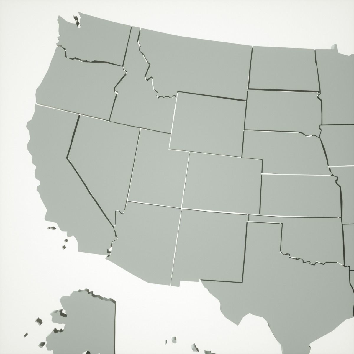 USA States 3D Low-poly 3D model_6