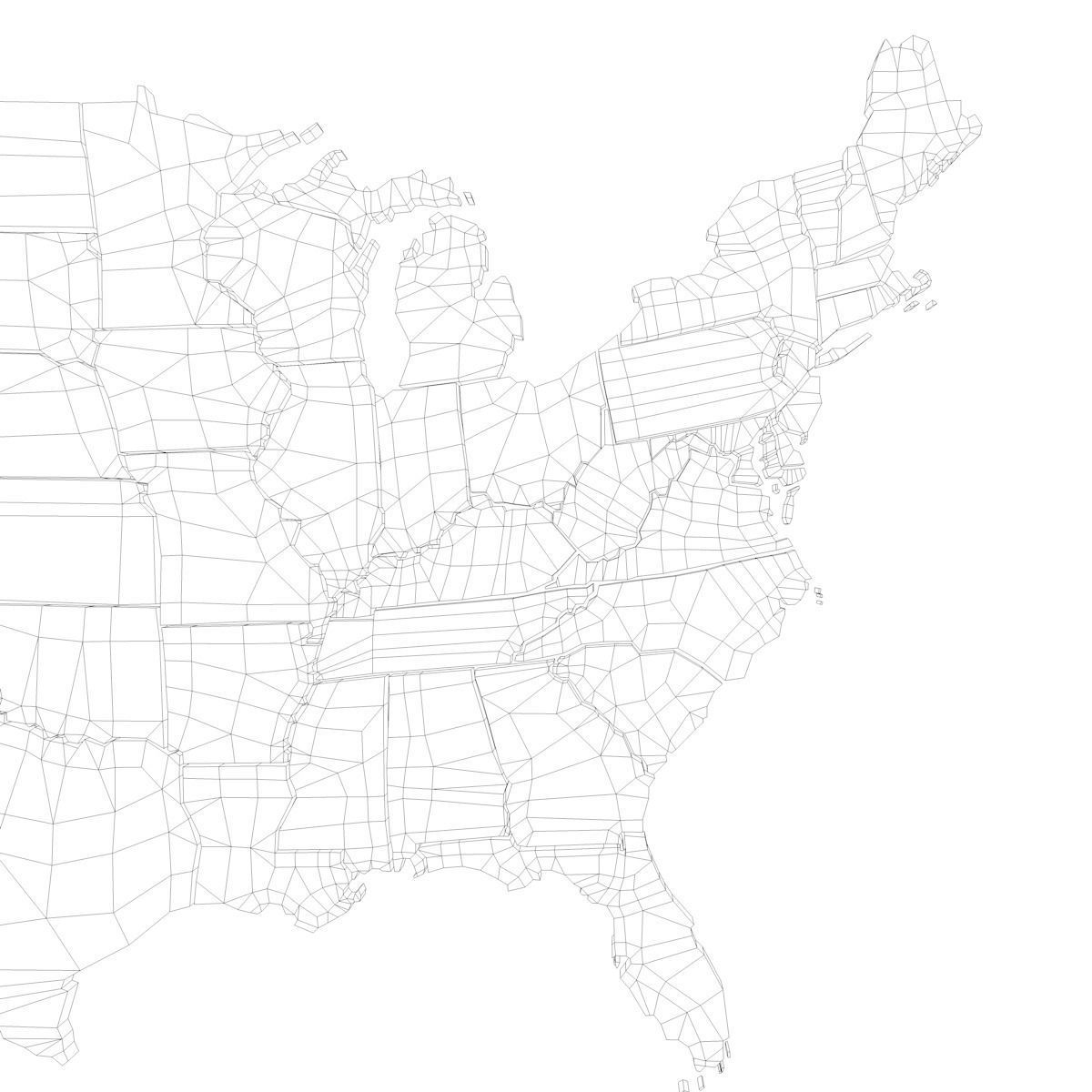 USA States 3D Low-poly 3D model_11
