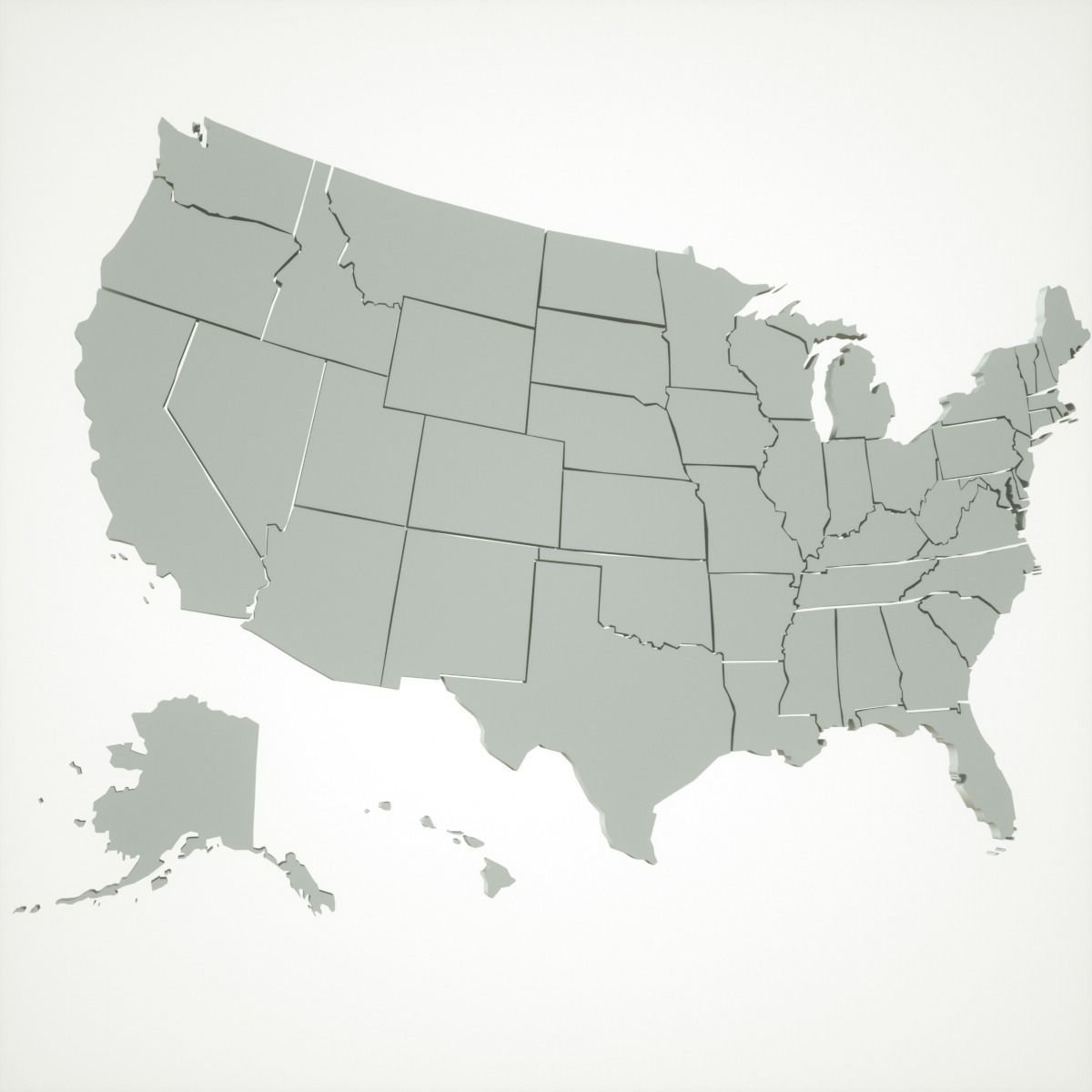 USA States 3D Low-poly 3D model_2