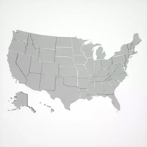 USA States 3D Low-poly 3D model