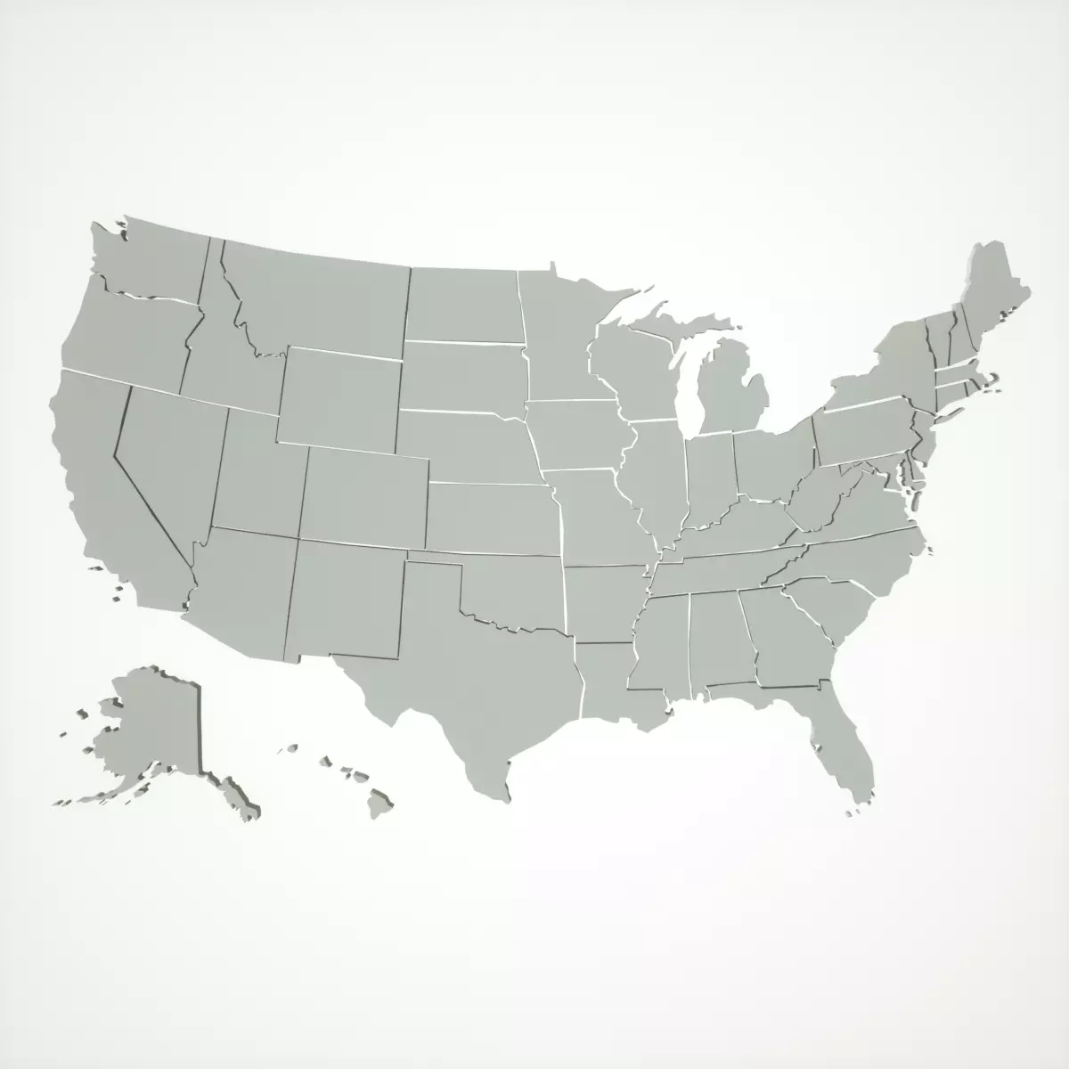 USA States 3D Low-poly 3D model_0