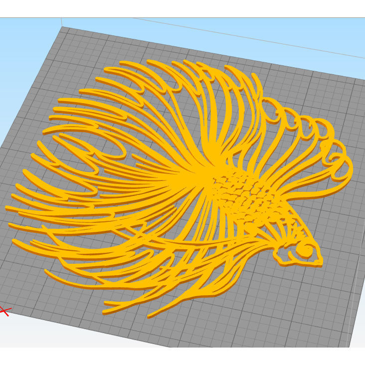 Betta fish wall decoration 3D print model_1