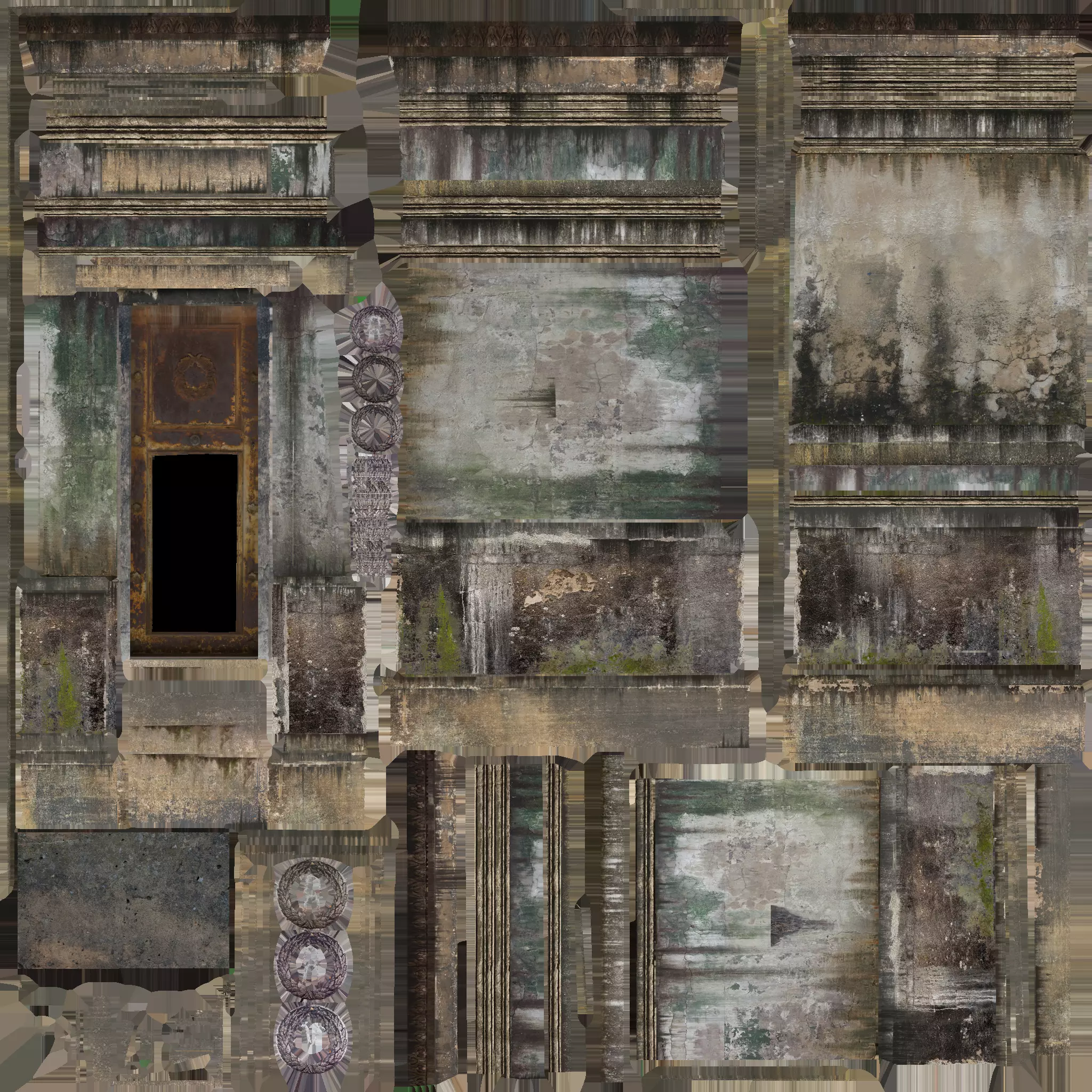 Weathered Leaking Mausoleum 3D model_9