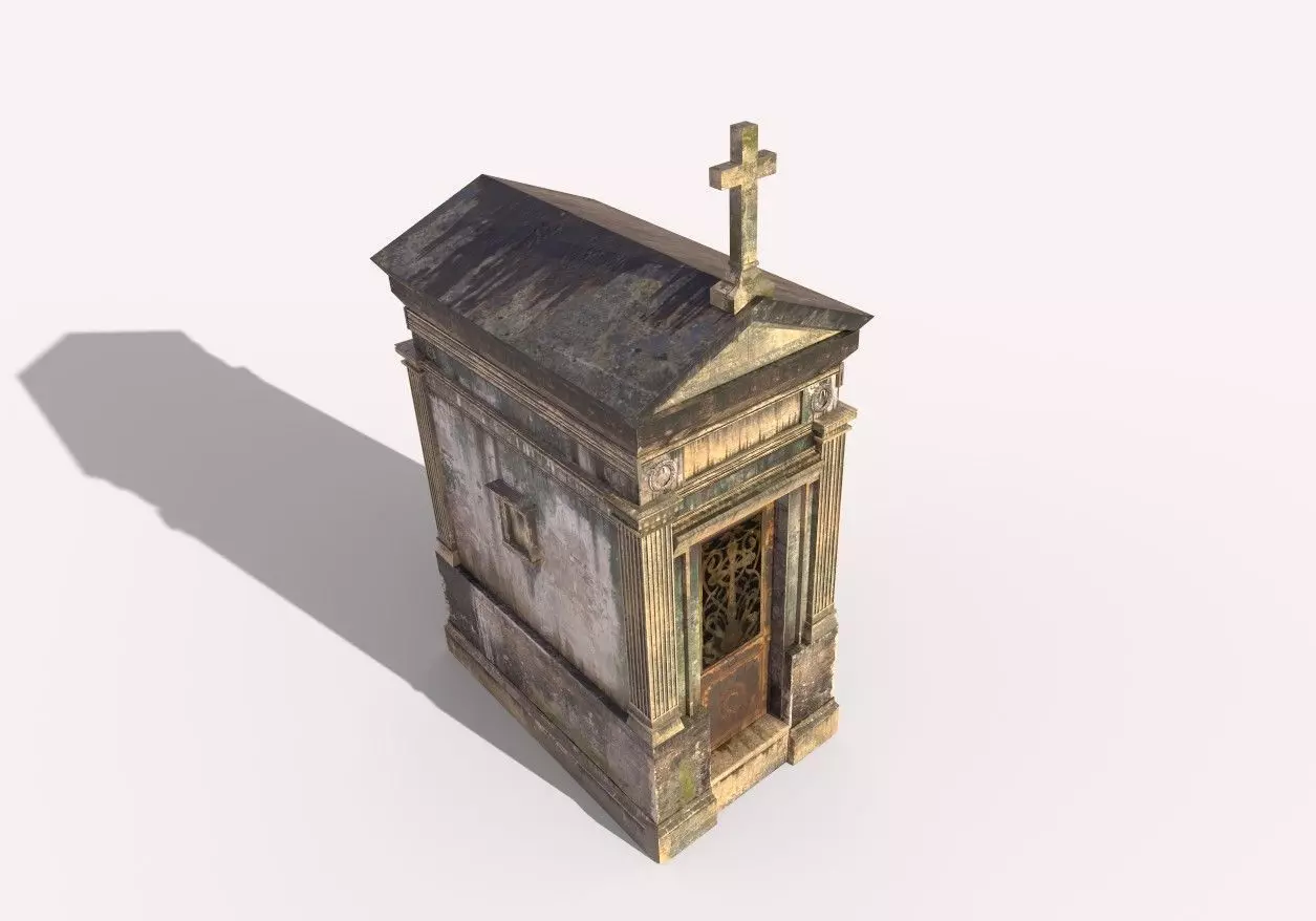 Weathered Leaking Mausoleum 3D model_4