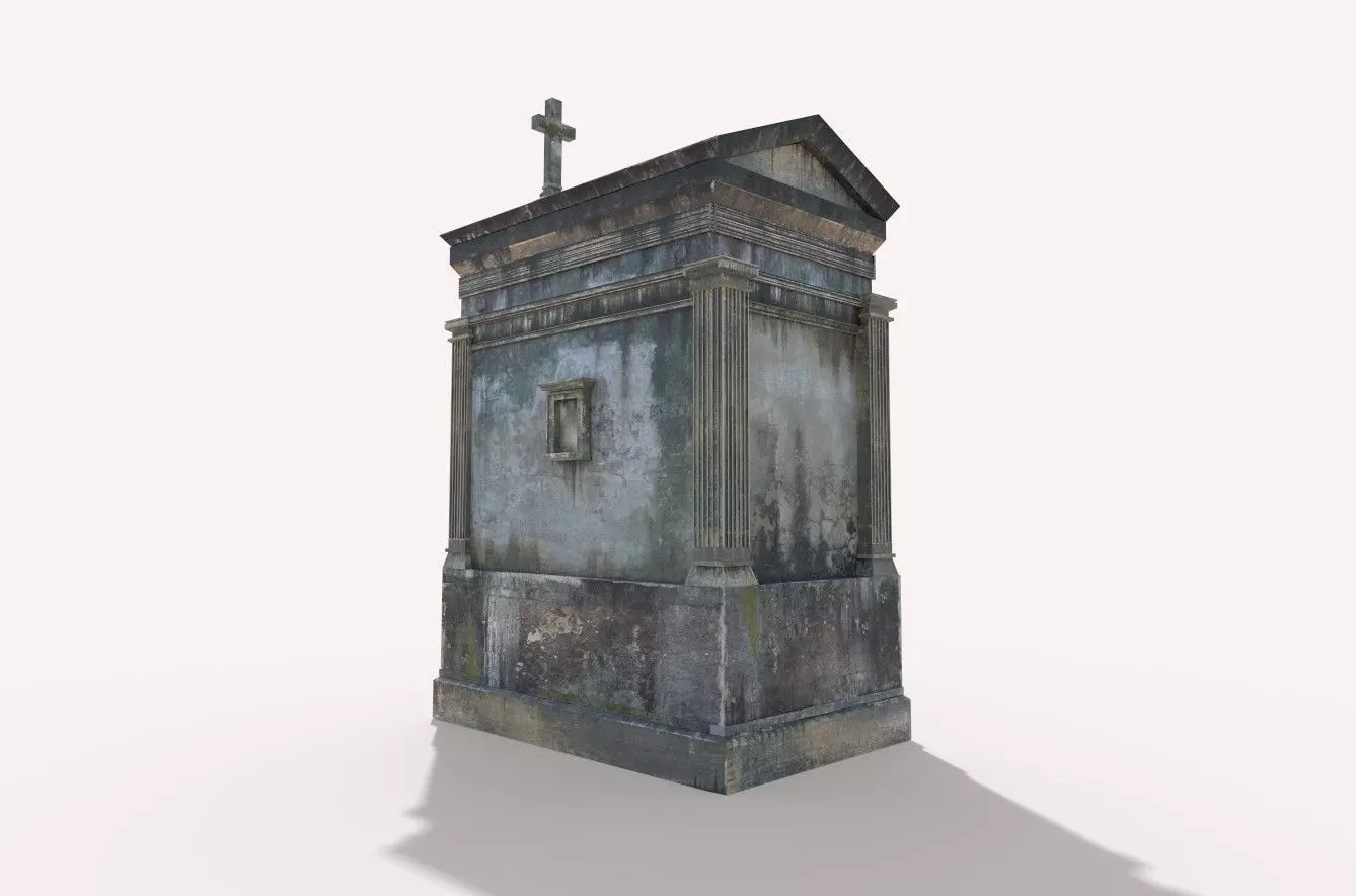 Weathered Leaking Mausoleum 3D model_5