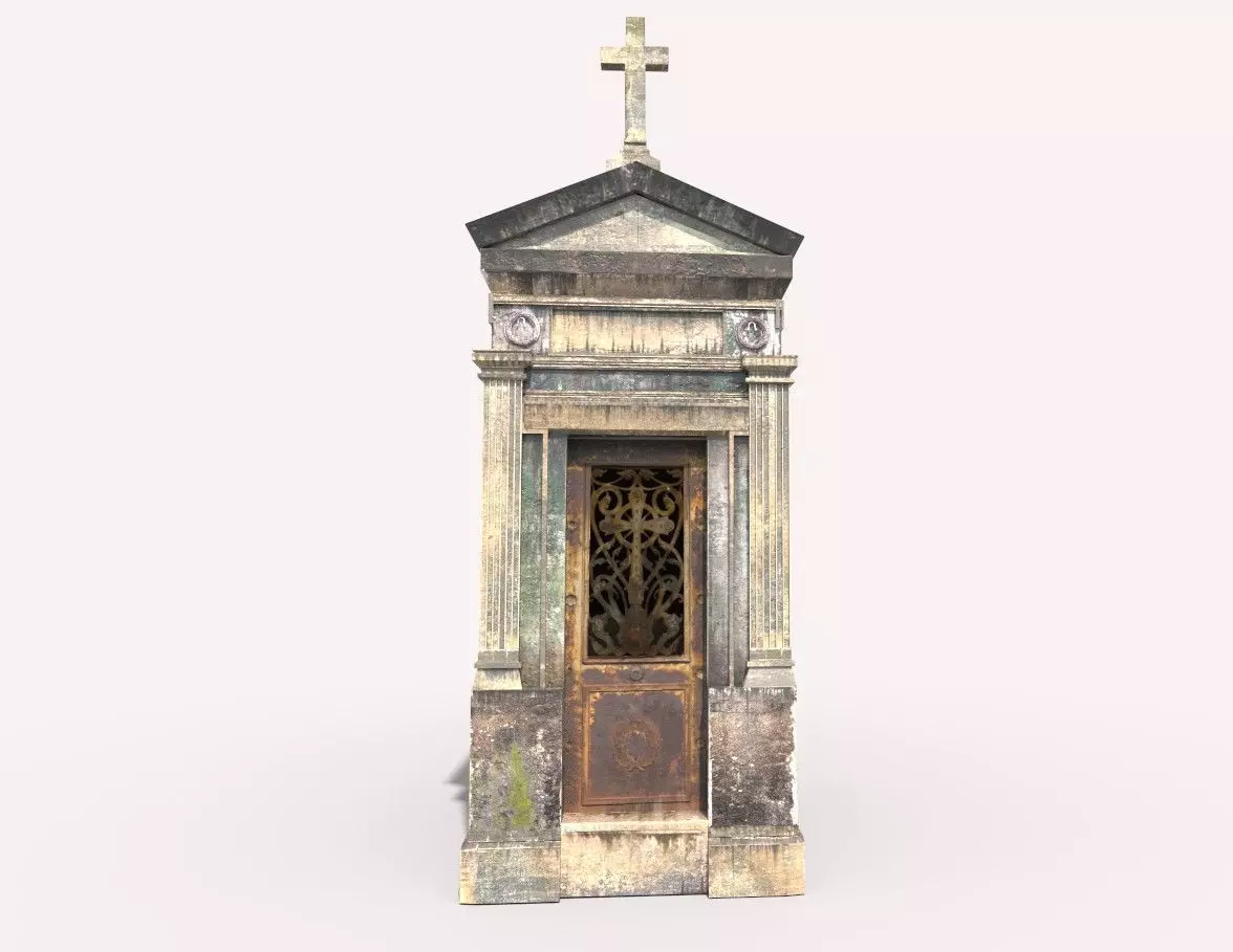 Weathered Leaking Mausoleum 3D model_2