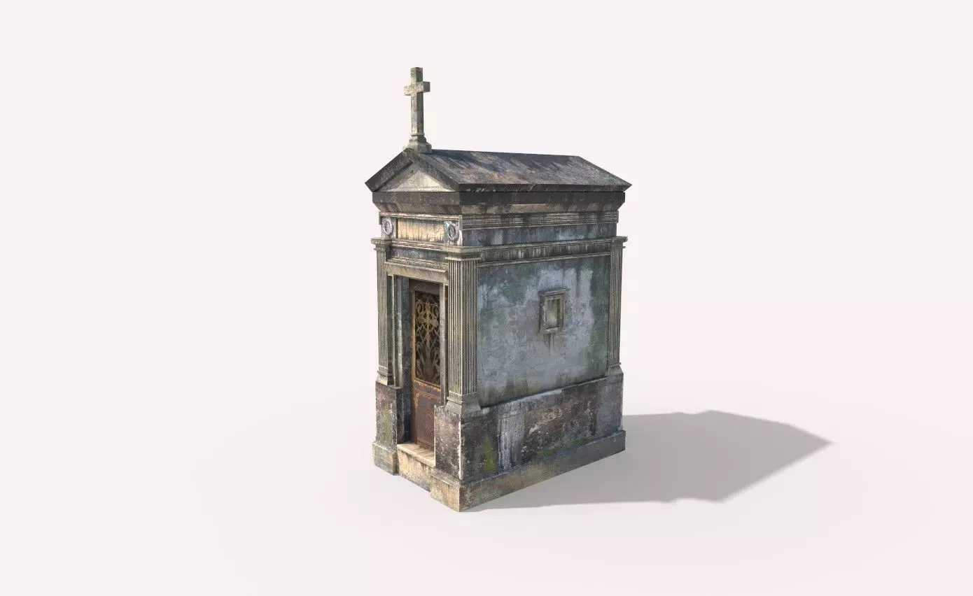 Weathered Leaking Mausoleum 3D model_6