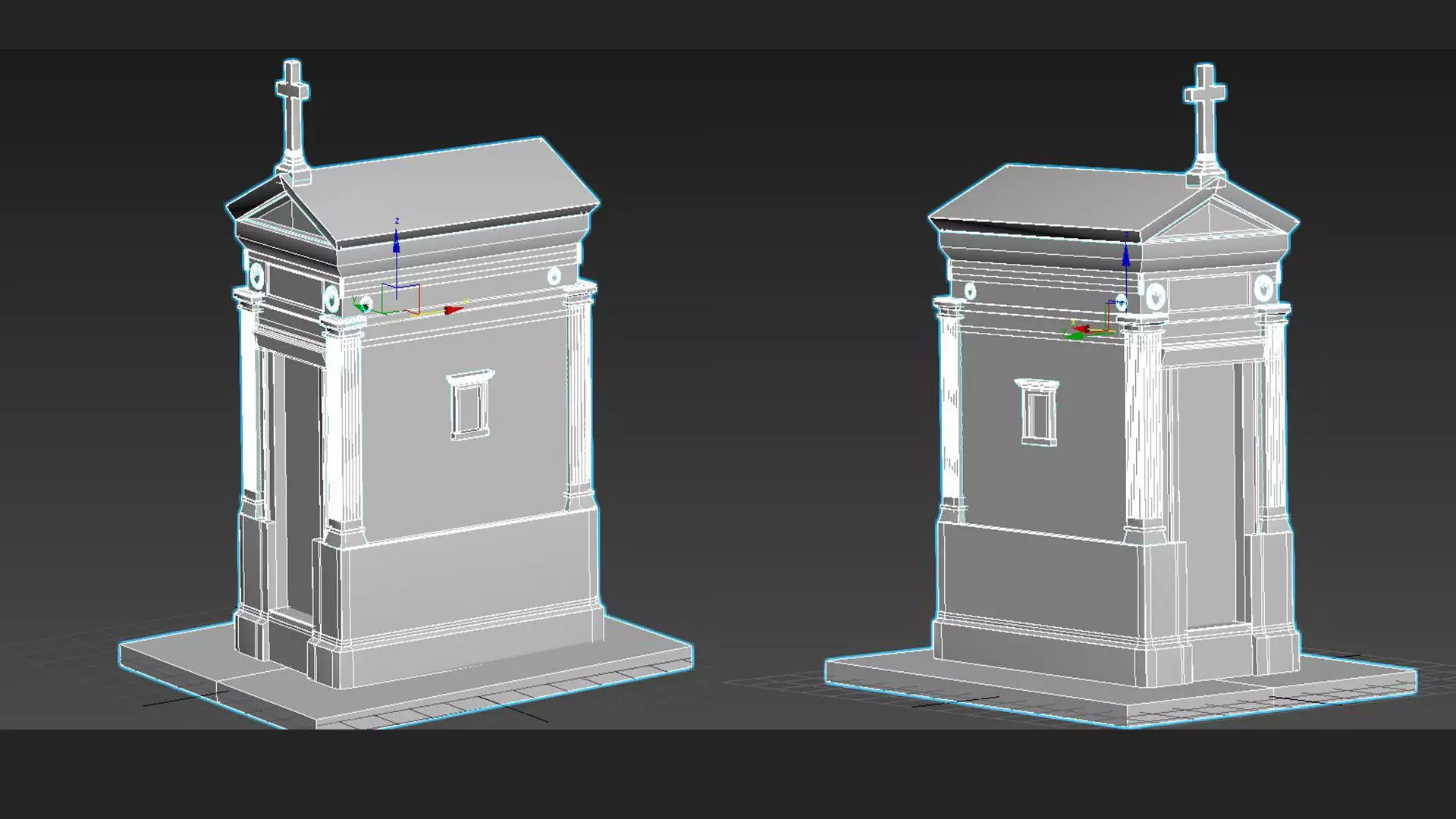 Weathered Leaking Mausoleum 3D model_8