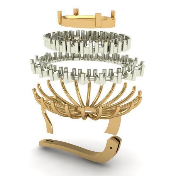 WOMAN SET RING AND EARRINGS 3D Model Collection_7