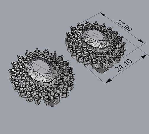 WOMAN SET RING AND EARRINGS 3D Model Collection_10