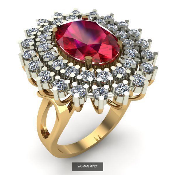 WOMAN SET RING AND EARRINGS 3D Model Collection_1