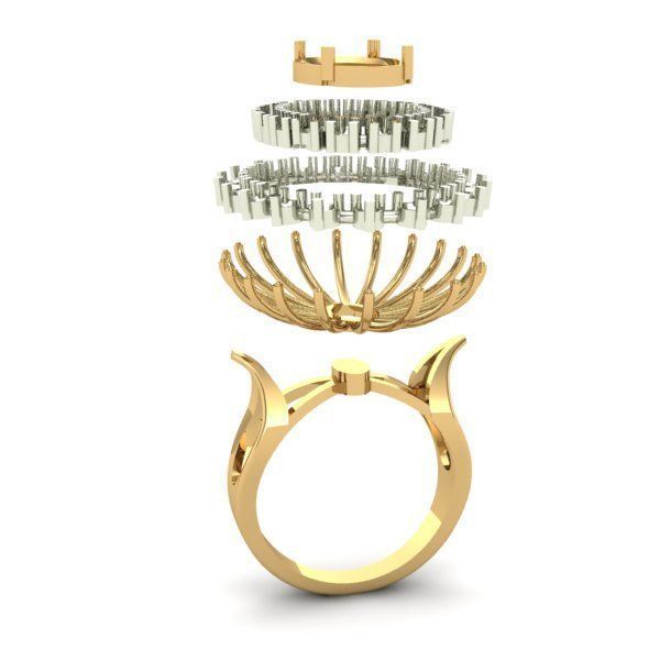 WOMAN SET RING AND EARRINGS 3D Model Collection_3