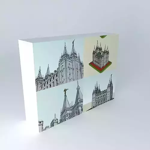 Four photographs of my model of the temple in Salt Lake City,... Free 3D model