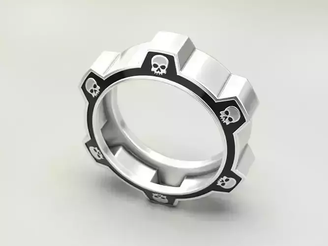 Ring gear with skulls under the enamel Free 3D print model