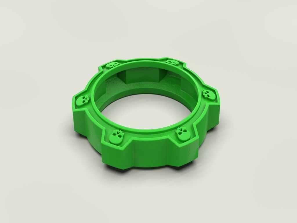 Ring gear with skulls under the enamel 3D print model_7