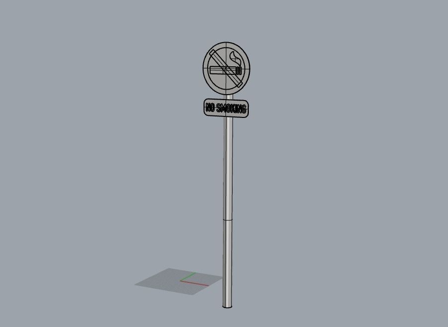 no smoke sign 3D model_1
