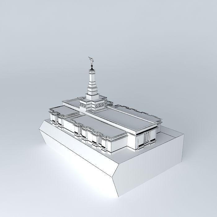 LDS Temple Reno Nevada Templo Mormon. Free 3D model_4