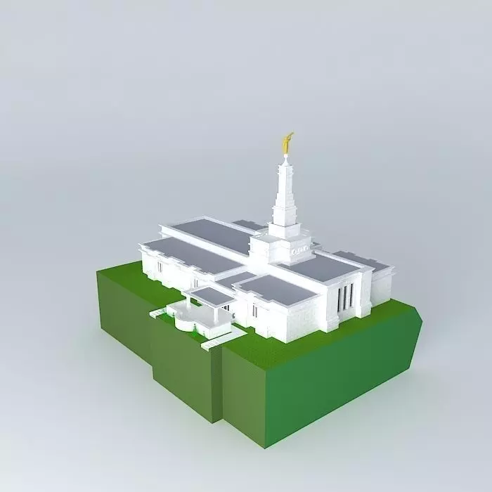 LDS Temple Reno Nevada Templo Mormon. Free 3D model_0