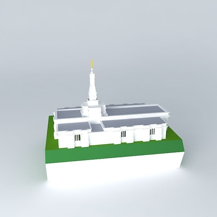 LDS Temple Reno Nevada Templo Mormon. Free 3D model_2