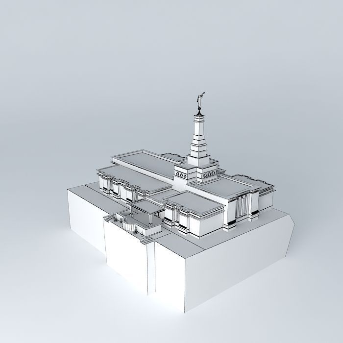 LDS Temple Reno Nevada Templo Mormon. Free 3D model_3