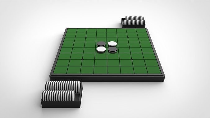 Reversi game of go on board 3D model
