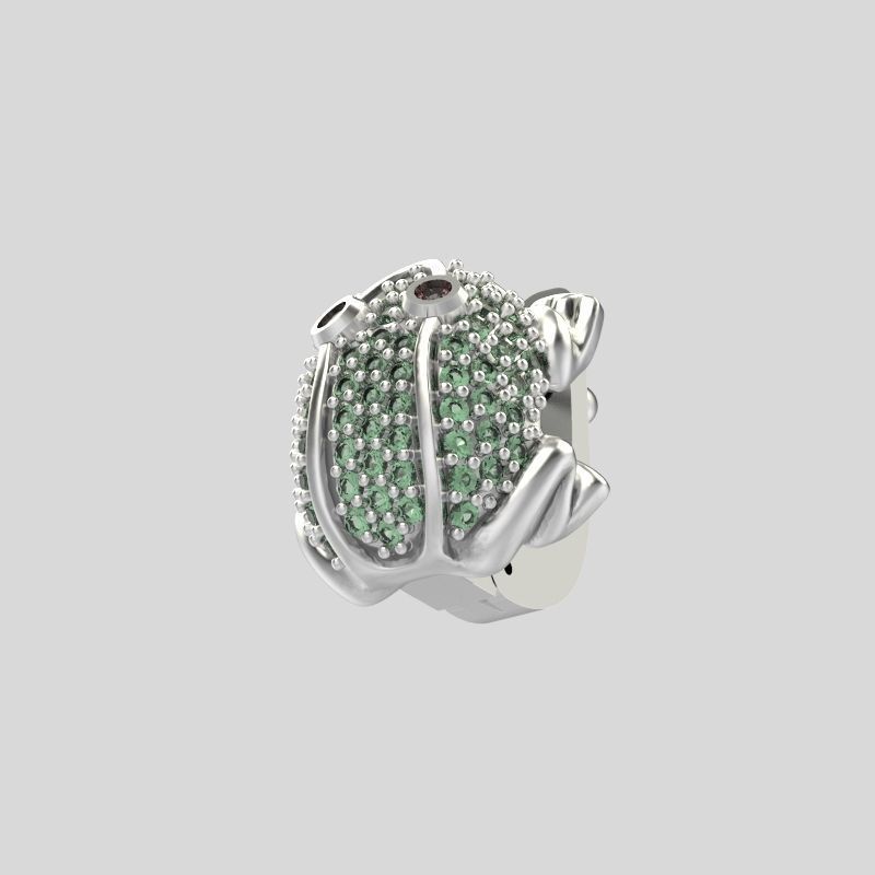 Women Earrings Frog with gems 3dm stl 3D print model 3D print model_8