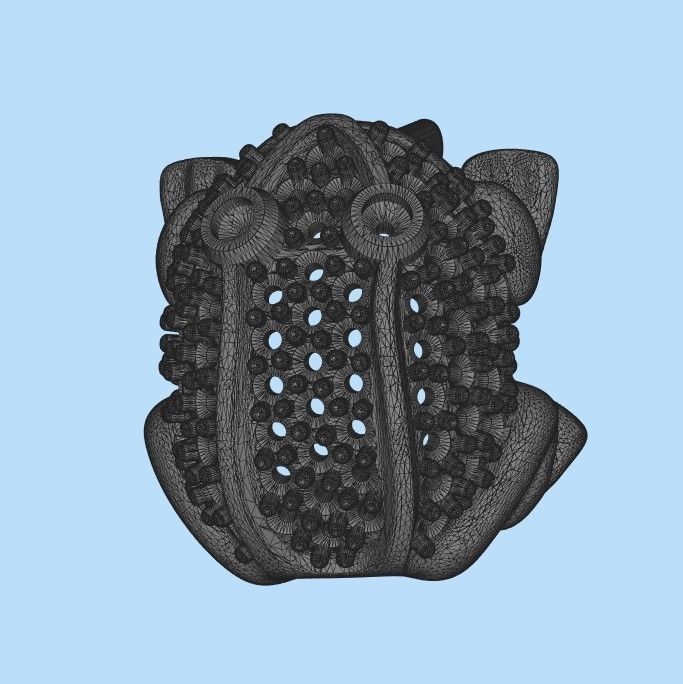 Women Earrings Frog with gems 3dm stl 3D print model 3D print model_33