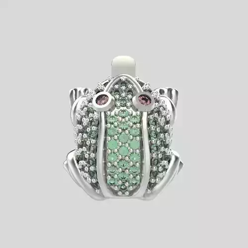 Women Earrings Frog with gems 3dm stl 3D print model 3D print model
