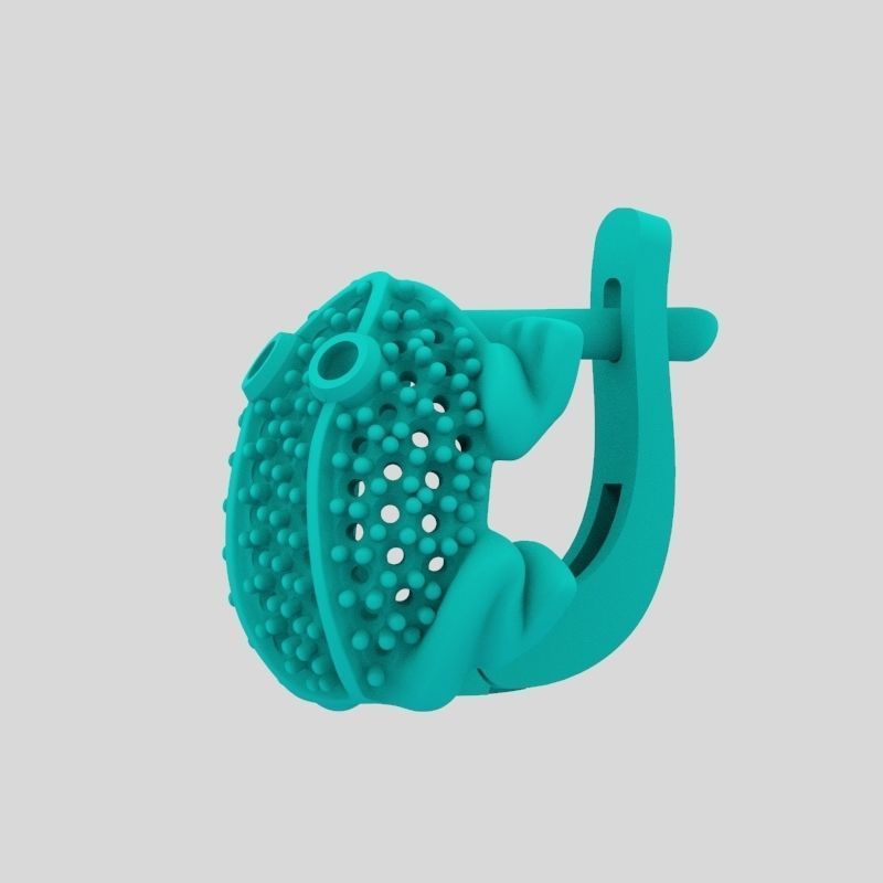 Women Earrings Frog with gems 3dm stl 3D print model 3D print model_19