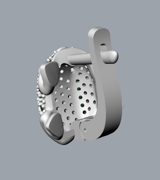 Women Earrings Frog with gems 3dm stl 3D print model 3D print model_30