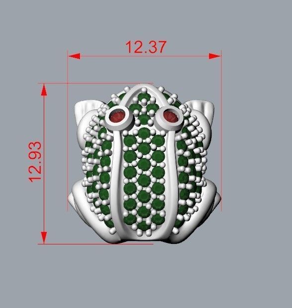 Women Earrings Frog with gems 3dm stl 3D print model 3D print model_21