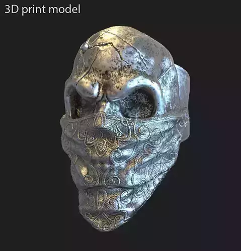 Skull ring jewelry Gangster vol2  3D print model