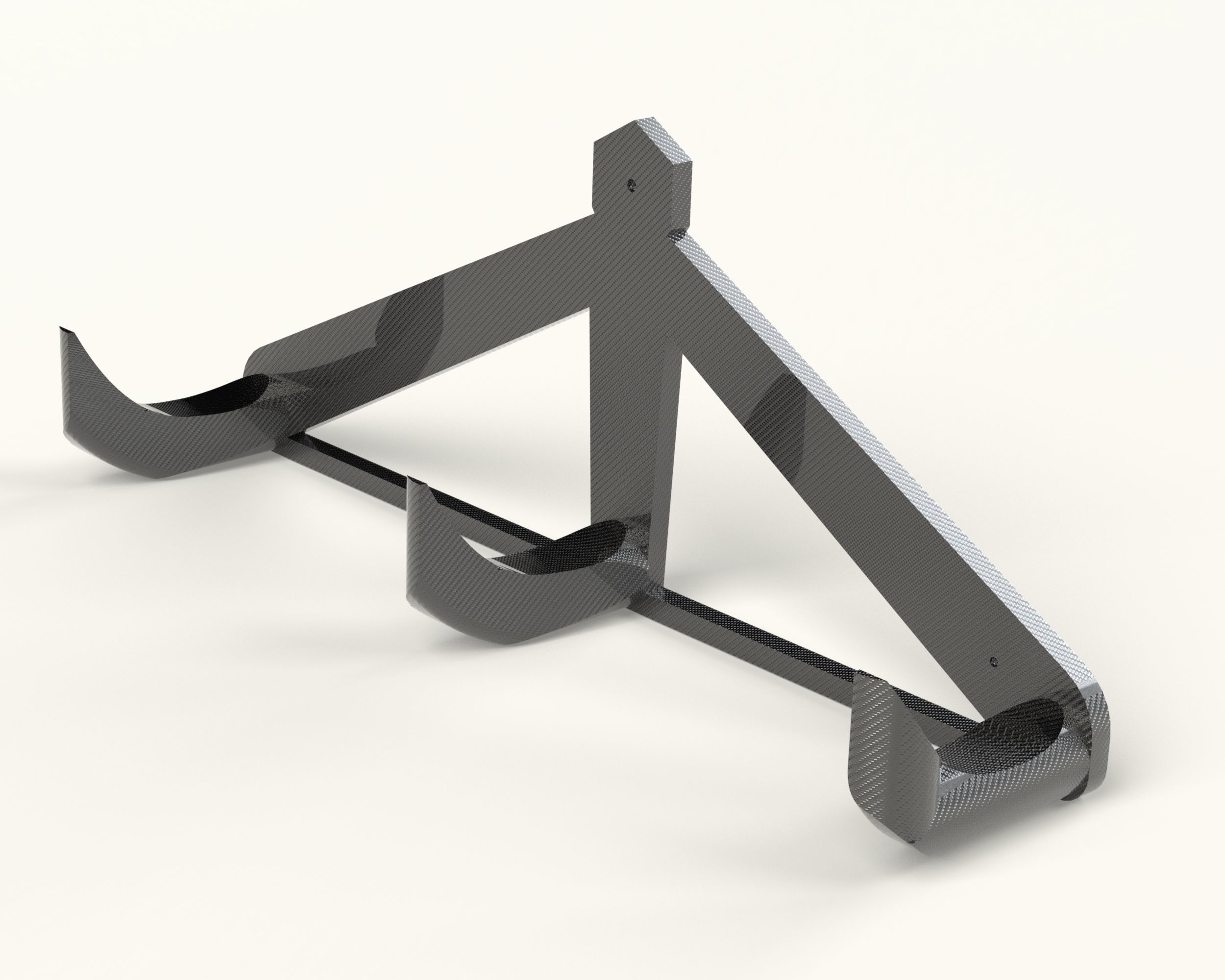 Hanger metal rack with two hooks 3D print model_1