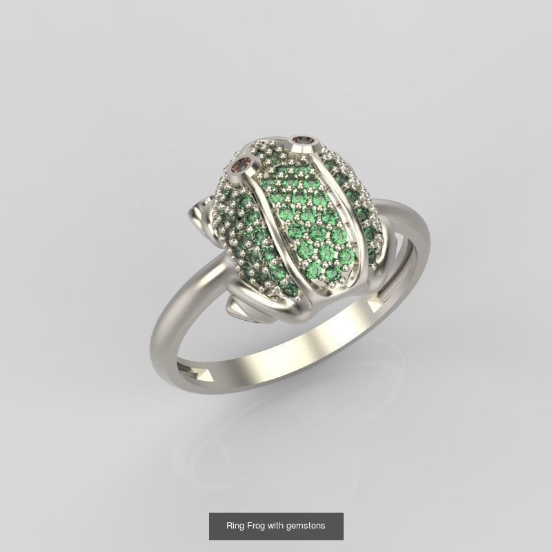 Frog Jewelry Set 3dm stl 3D print model 3D Model Collection_4